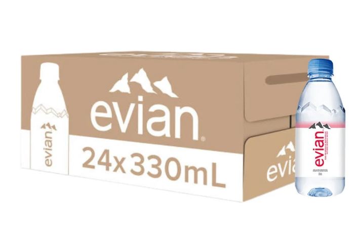 Evian Natural Mineral Water 24 pack x 330ml