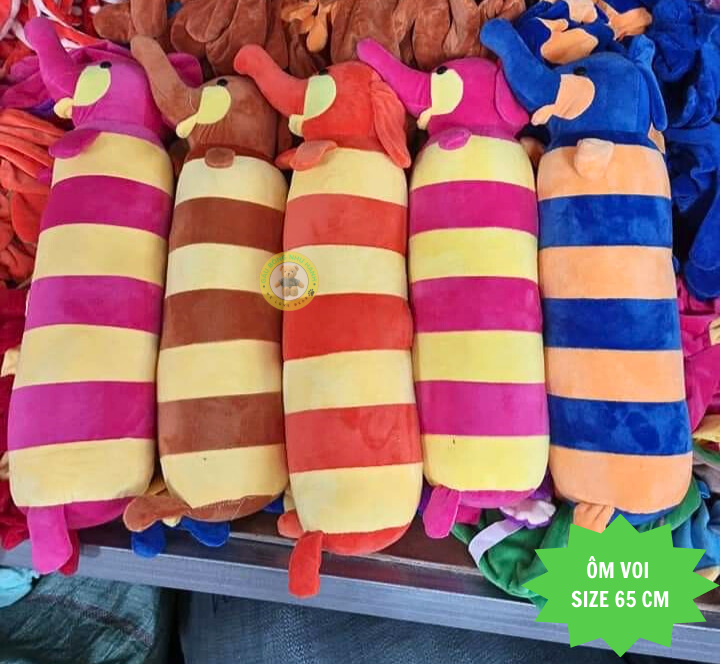 gối ôm đầu thú hình voi 65cm 90cm