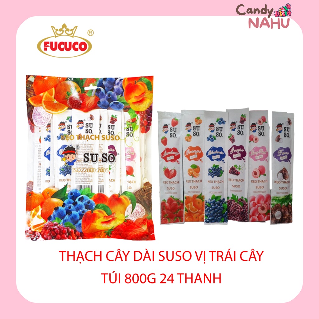 Kẹo thạch Suso thanh dài 800g 1 túi(24 thanh)