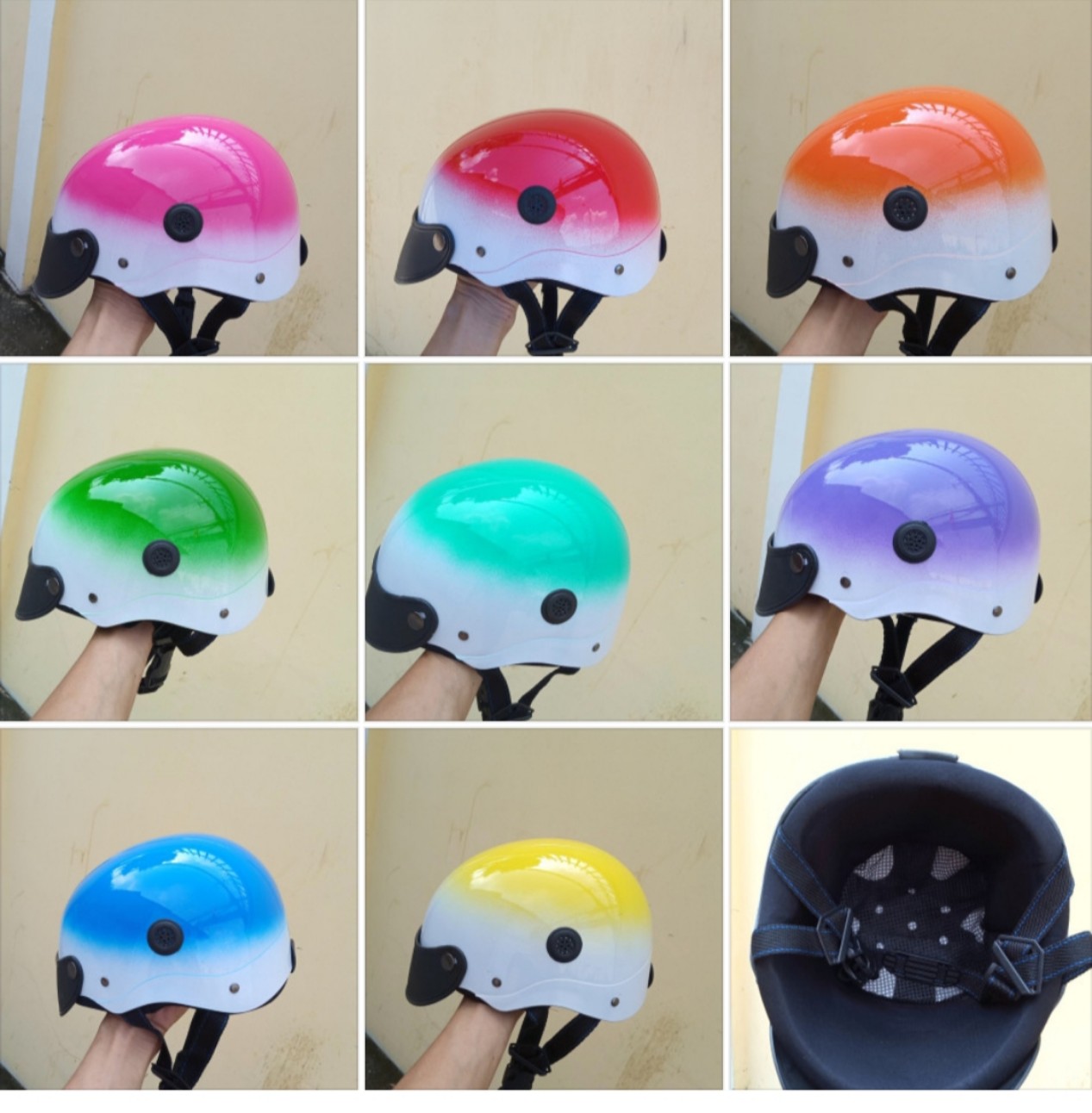 Nón bảo hiểm 1/2 đầu son 2 lai mẫu mói