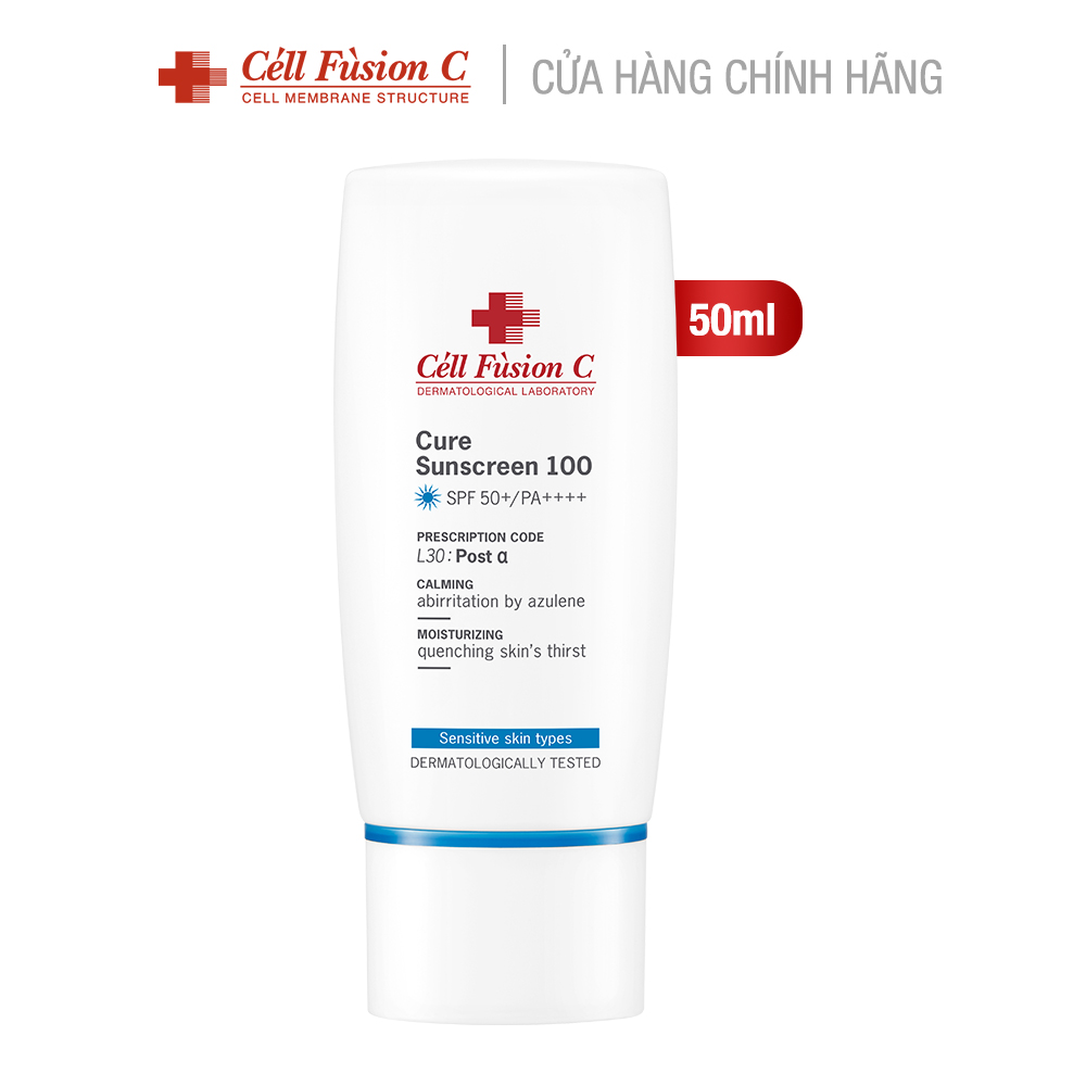 Kem Chống Nắng Cấp Ẩm & Dịu Da Cell Fusion C Cure Sunscreen 100 SPF50+PA++++ (50ml) HSD: 05/09/22