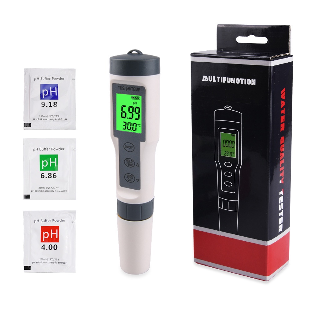 Máy Đo Độ Mặn Và Độ PH 5 Trong 1, Đèn Nền Đo Độ PH/TDS/EC/Độ MặN/Nhiệt Độ