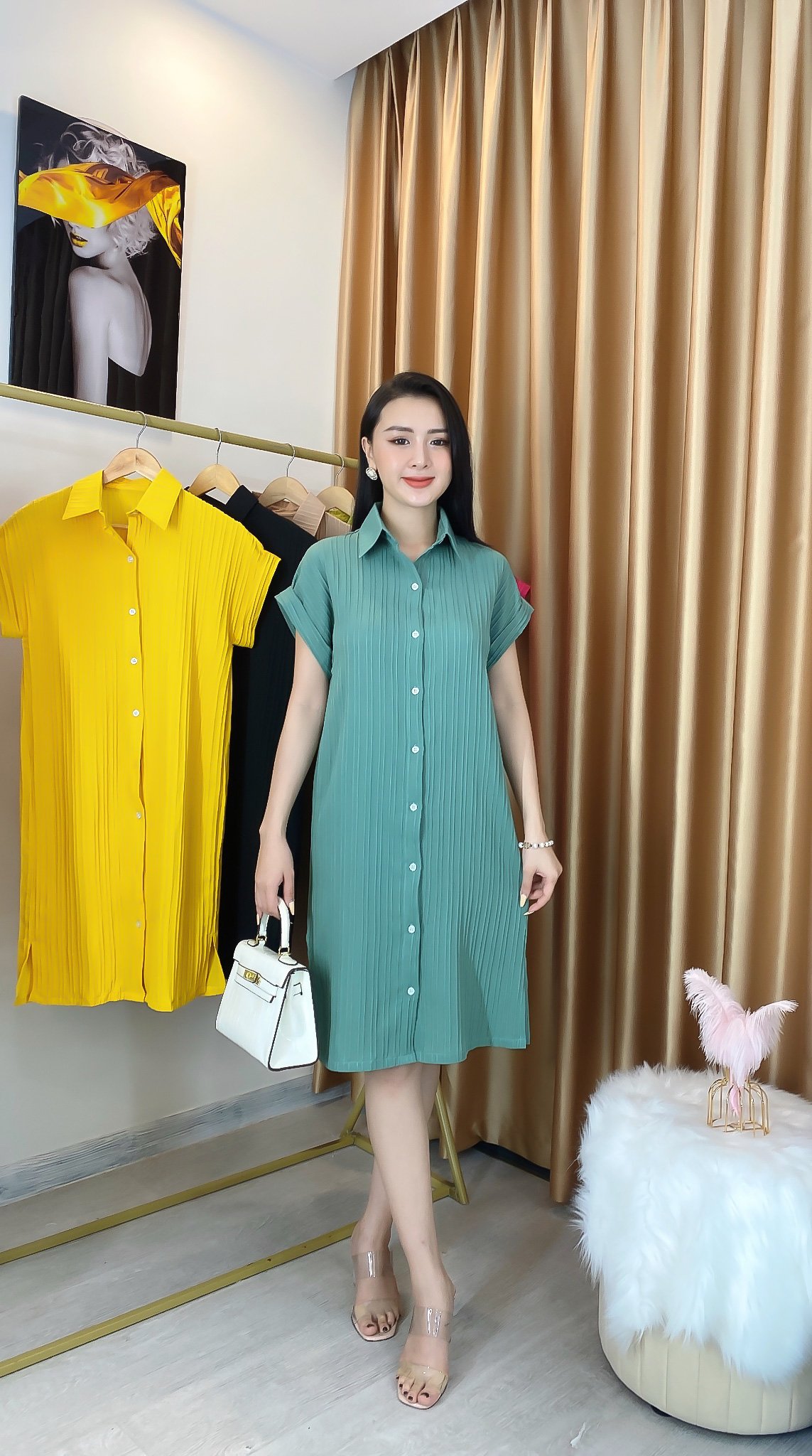 Đầm Sơ Mi Suông Công Sở AMTD117