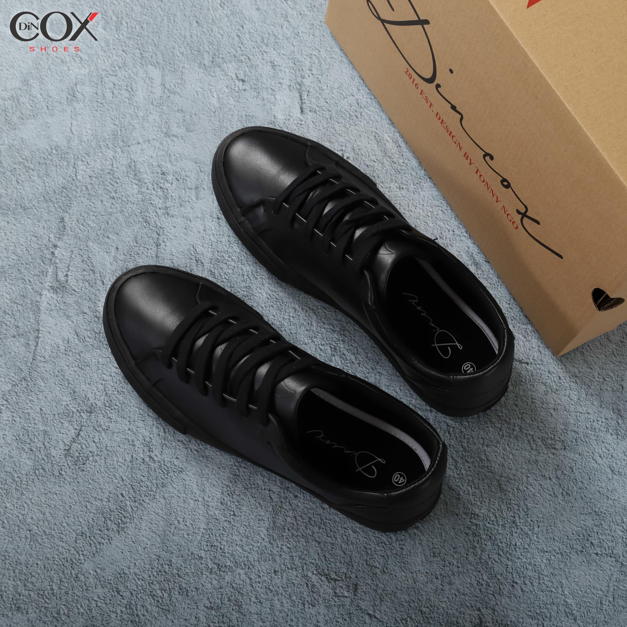 Giày Sneaker Da Unisex DINCOX-D20 BLACK