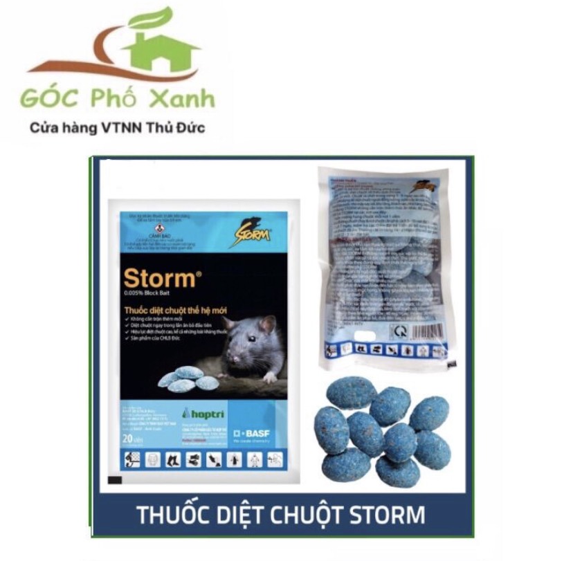 Thuốc Diệt Chuột STORM gói 20 viên Hiệu lực diệt chuột cao, kể cả loài kháng thuốc Sử dụng ngay, không cần trộn mồi An toàn cho người và vật nuôi
