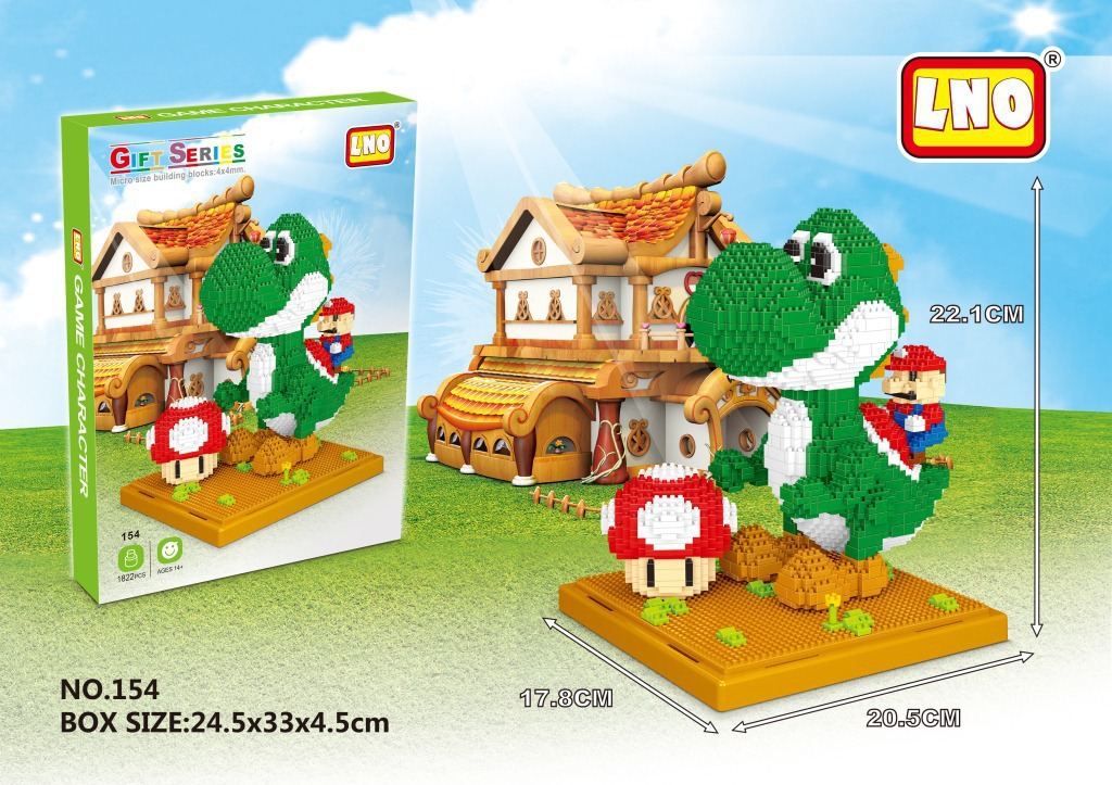 Bộ xếp hình 3D - khủng long xanh Mario