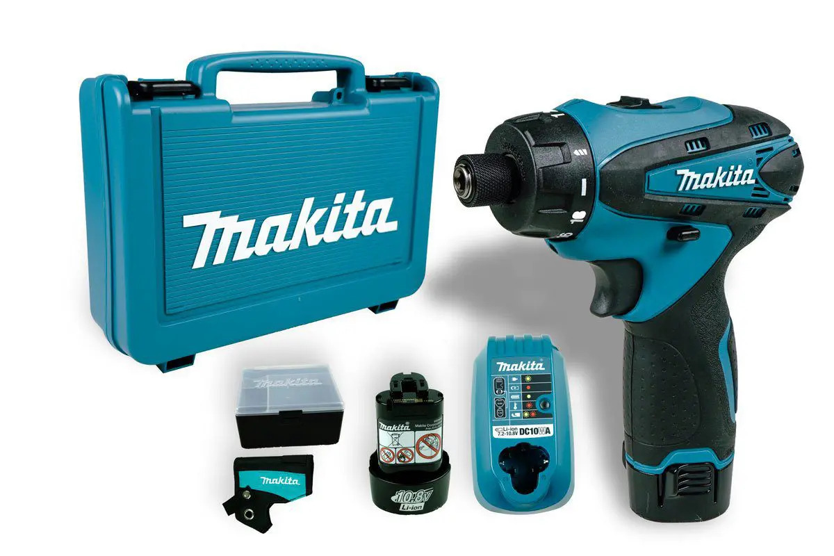 Máy khoan và vặn vít dùng pin DF030DWE Makita ( Sạc, 2 pin 1.3Ah )