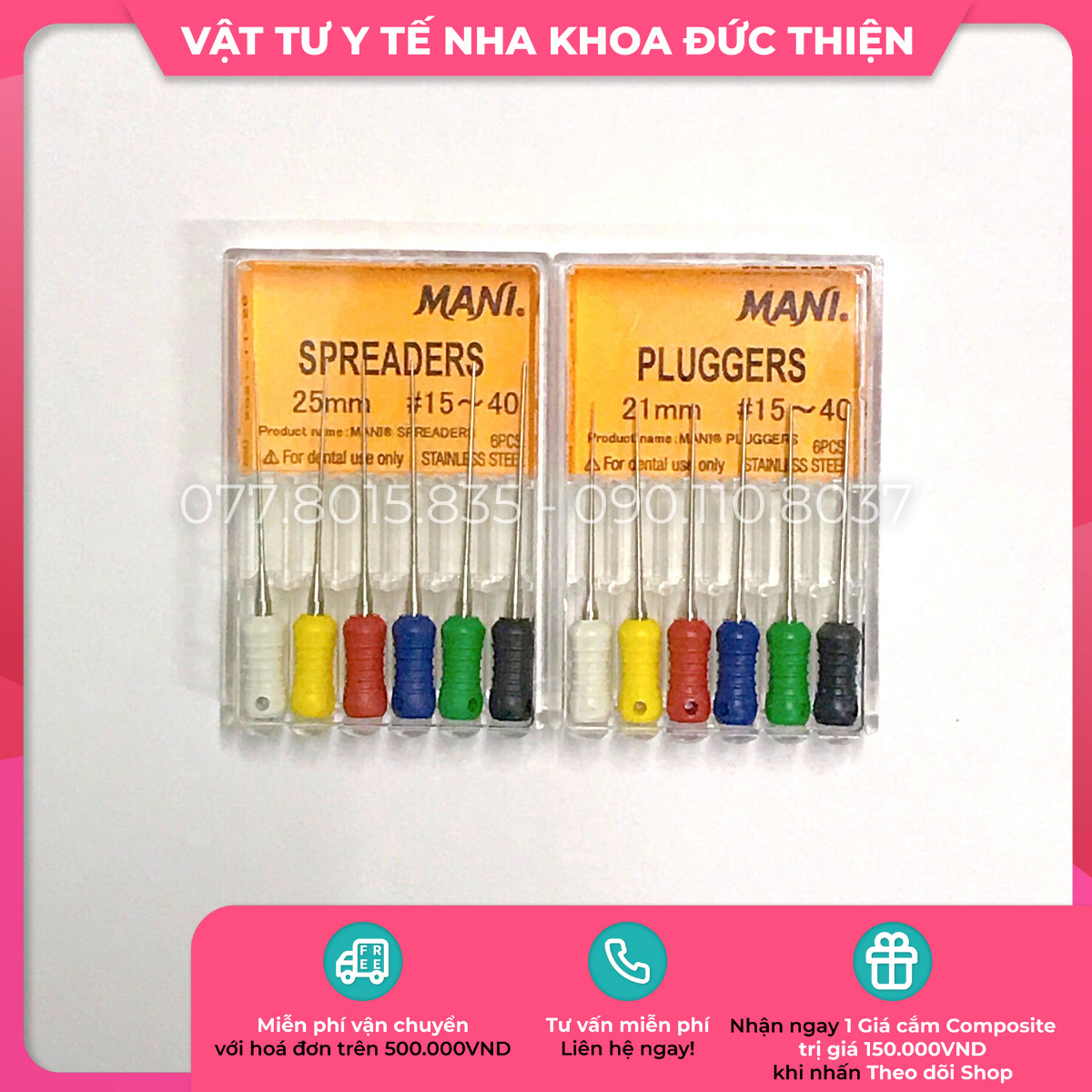 Mani Horizontal Spreaders Mani Vertical Spreaders - Mani Spreaders Pluggers (Pack of 6)