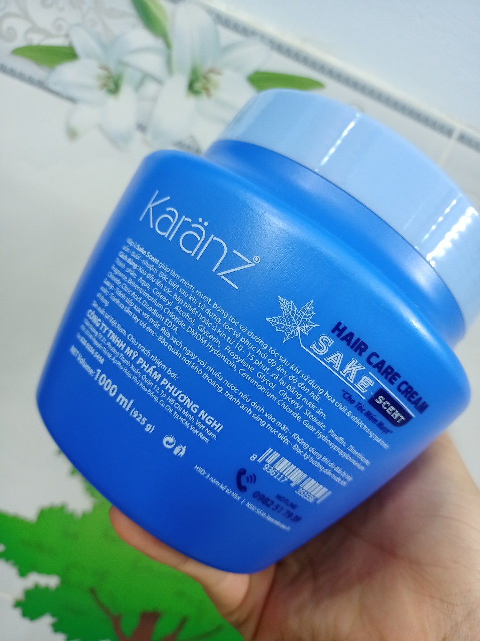 1000ml Dầu hấp phục hồi tóc Sa Kê tóc xanh dương Karanz