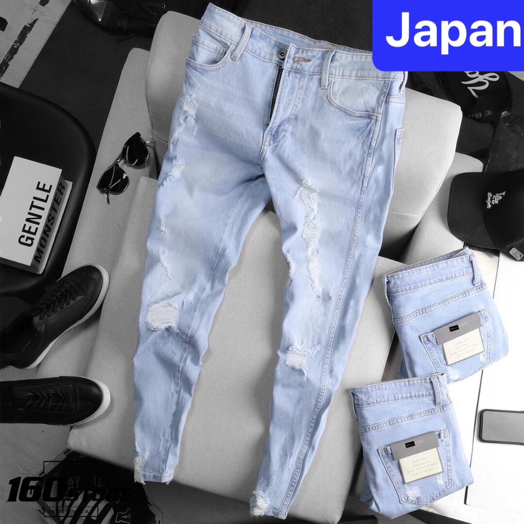 QUẦN JEAN NAM CHẤT BÒ XANH WASH RÁCH HOT BOY NHẬT BẢN MENLY CHẤT LƯỢNG CAO, CO GIÃN NHẸ CAO CẤP JP-78 JAPAN FASHION