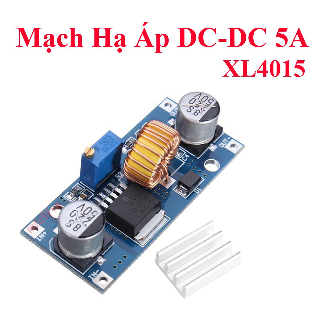 Mạch Hạ áp - Giảm áp DC-DC 5A XL4015 | XL4015E có tặng kèm tản nhiệt