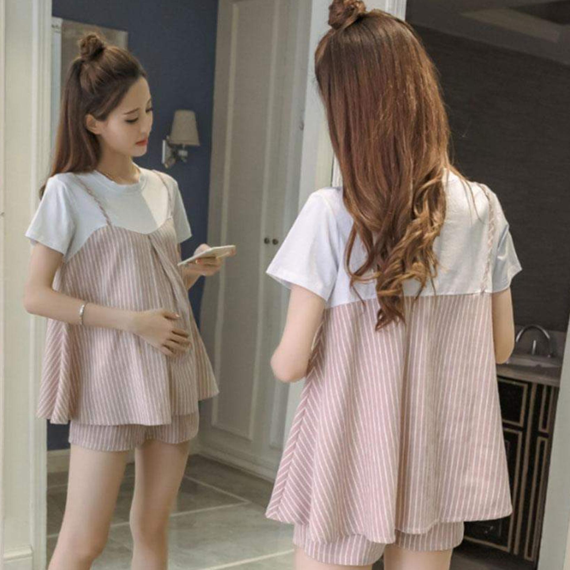 bộ đồ bầu mặc nhà kiểu dáng trẻ trung