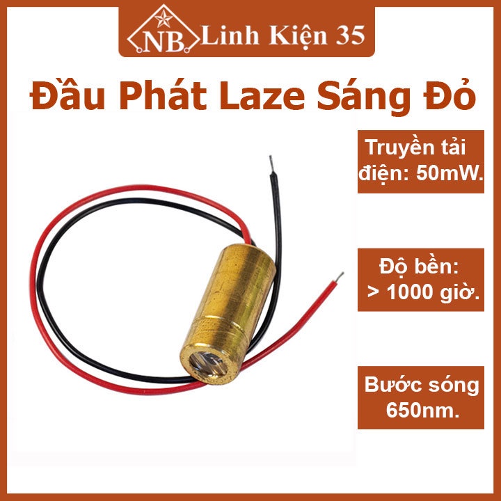 Đầu phát Laze sáng đỏ loại 3V/5V tùy chọn