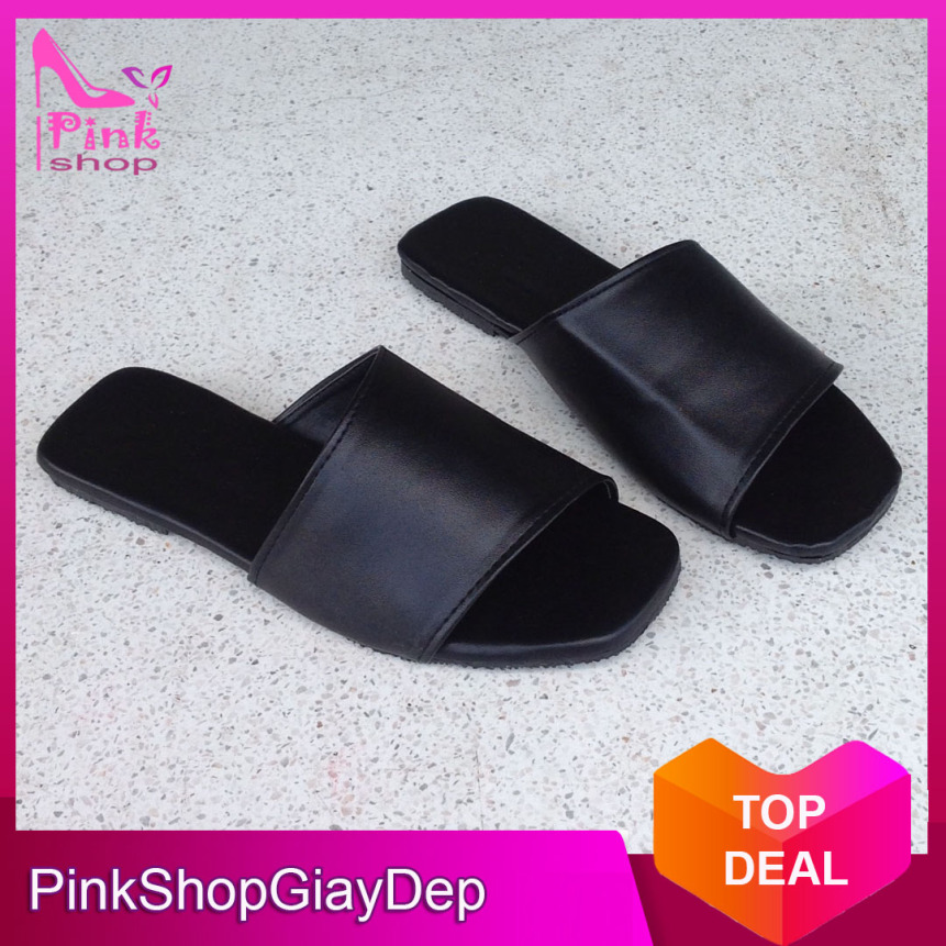 (Có mã miễn ship) Dép nữ, dép quai ngang PinkShopGiayDep kiểu dáng độc đáo mới lạ chất da xịn mềm êm bền đẹp giá rẻ