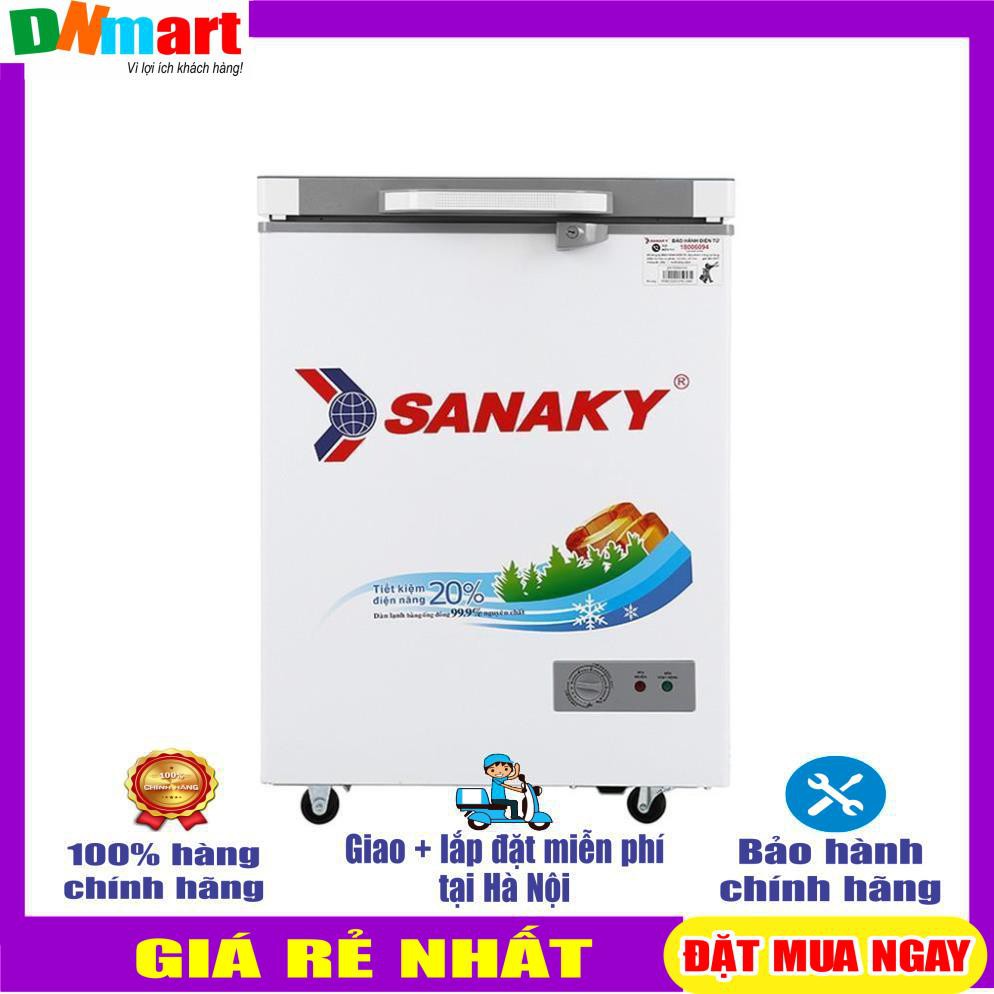 [Trả góp 0%]Tủ đông Sanaky 100 lít VH-1599HYKD