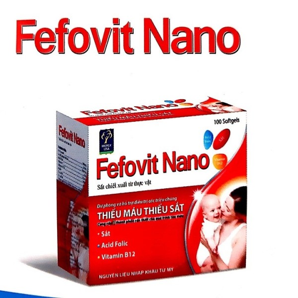 [hàng chính hãng] combo 2 hộp Viên uống bổ sung Sắt FEFOVIT NANO - Bổ sung sắt cho người bị thiếu máu , phụ nữ mang thai và đang cho con bú - usa - 1 cao cấp
