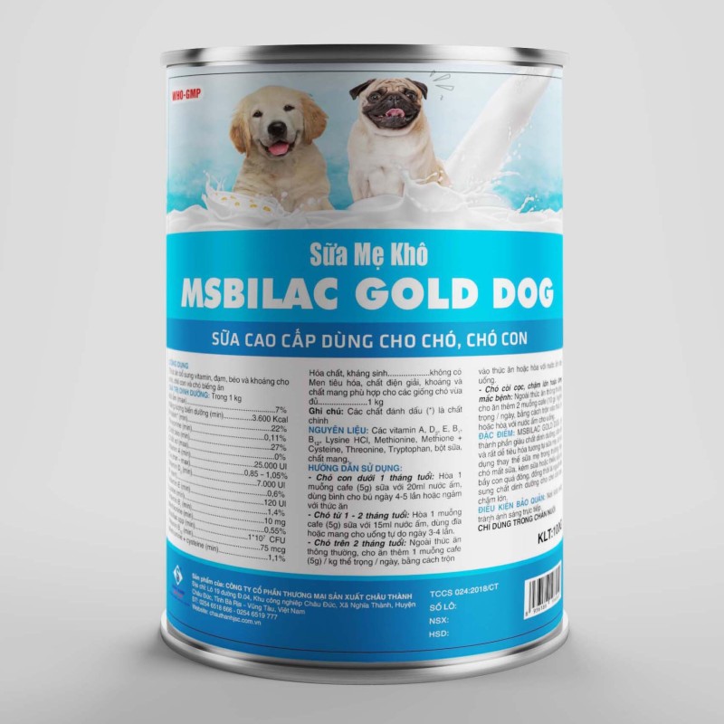 Sữa cao cấp cho chó mèo không tiêu chảy - MsBilac Gold Dog 330g