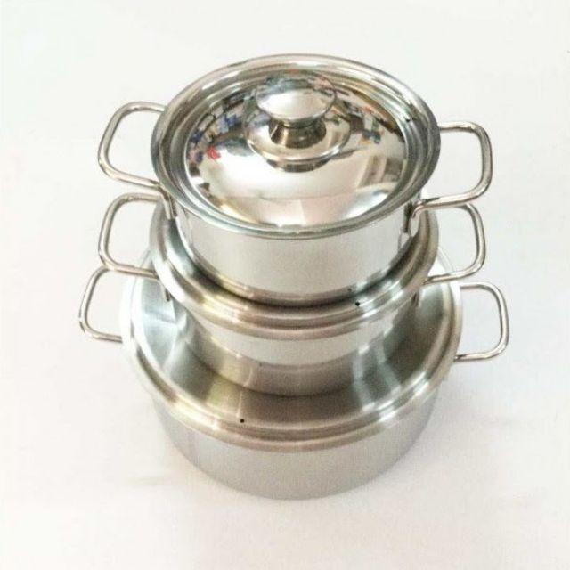 Bộ 3 Nồi Inox Sharp dùng được trên bếp từ