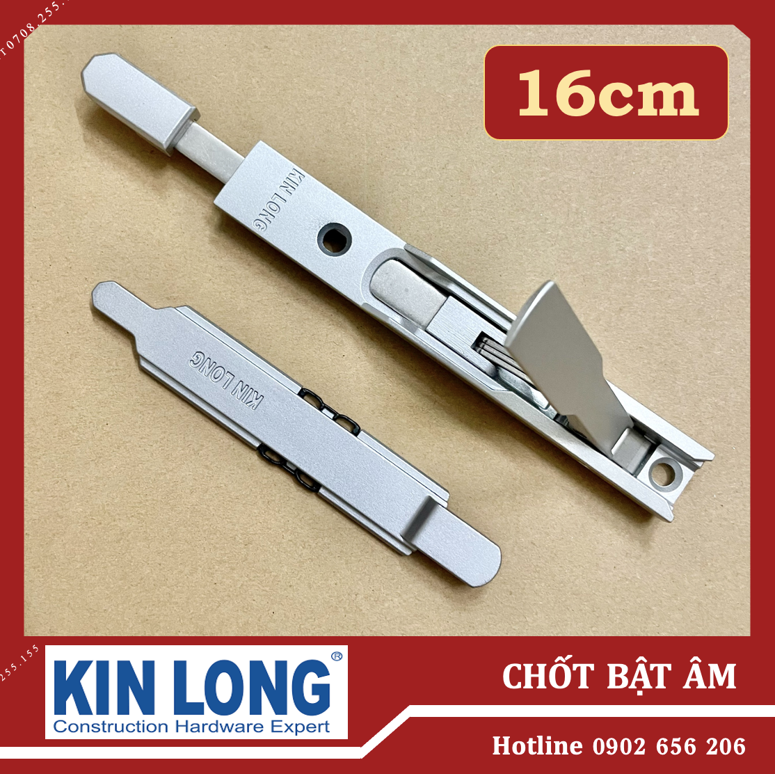 Chốt Bật Âm 16cm Cửa Nhôm Xingfa chính hãng