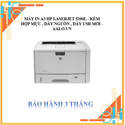 [Trả góp 0%]MÁY IN A3 HP LASERJET 5200L - KÈM HỘP MỰC  DÂY NGUỒN  DÂY USB MỚI - AALO.VN