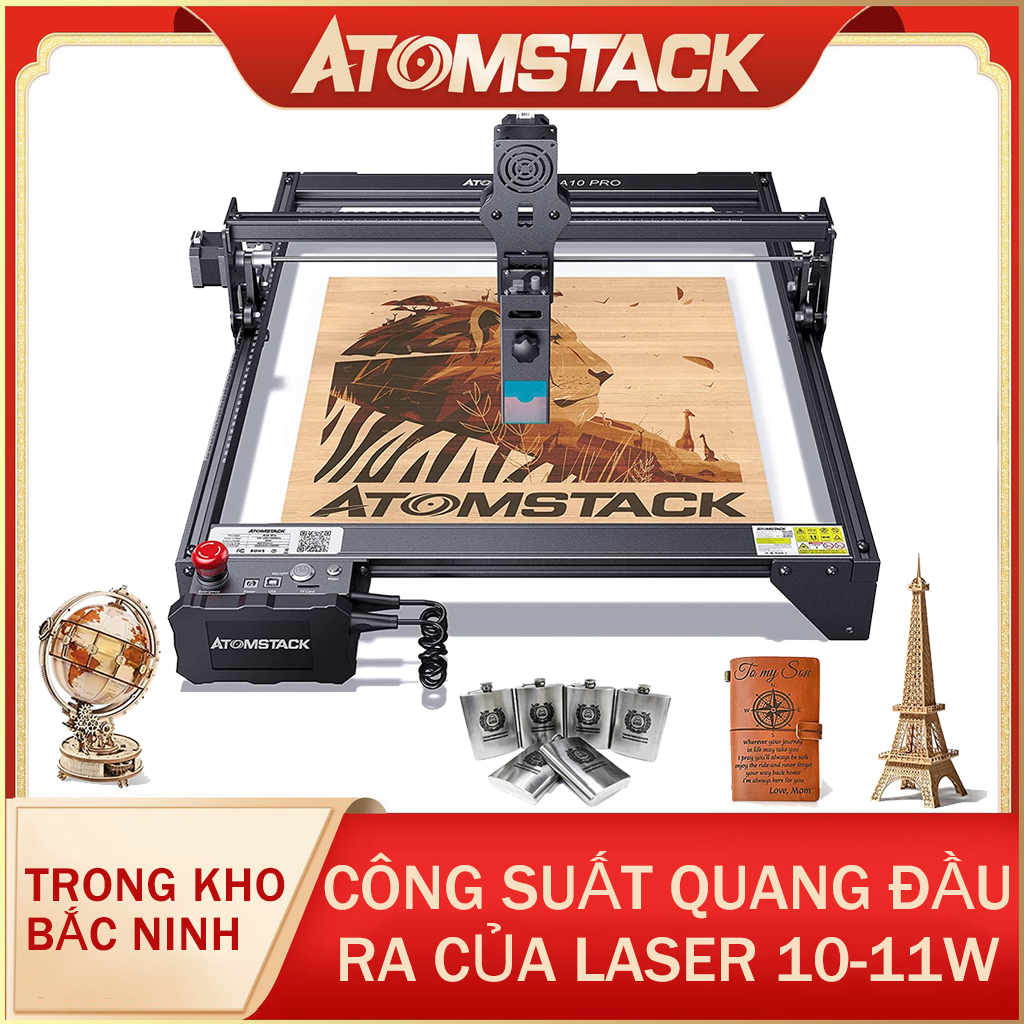 ATOMSTACK A10 PRO máy khắc laser mini cũ,máy cnc mini khắc gỗ -Khắc dưa hấu, dừa,thép không gỉ, ván ép,làm đồ thủ công Cung cấp video cài đặt