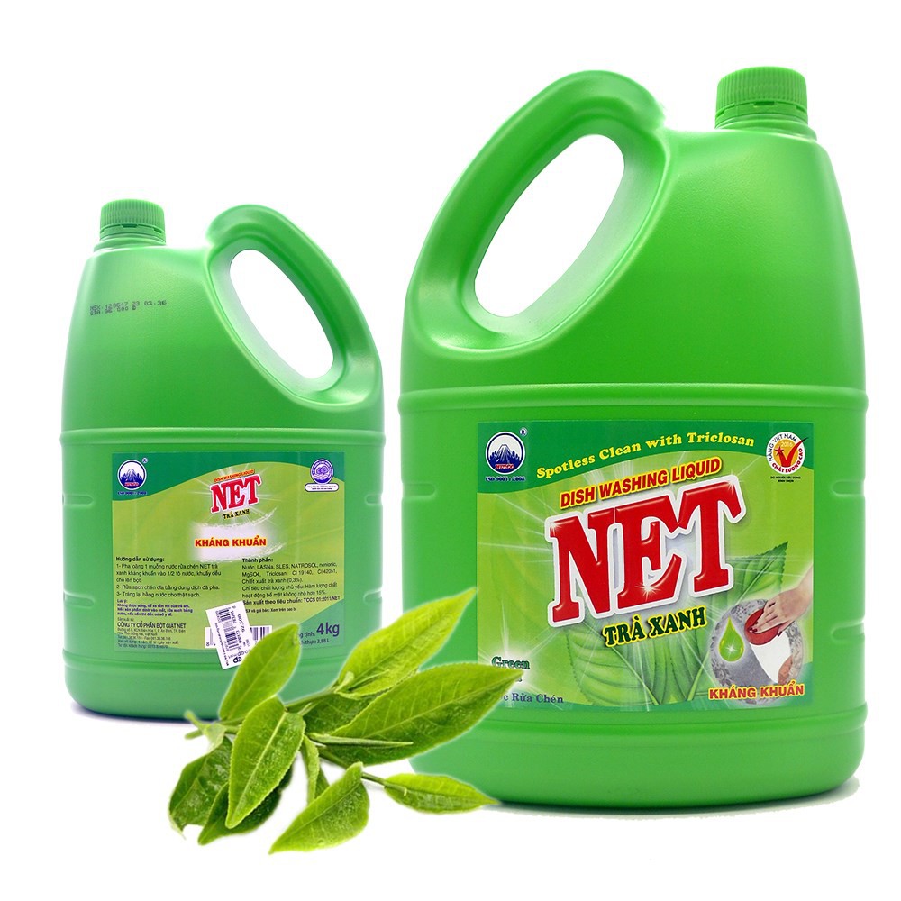 [HCM] Can Nước Rửa Chén Net 3.6kg Trà xanh& Gừng / Chanh