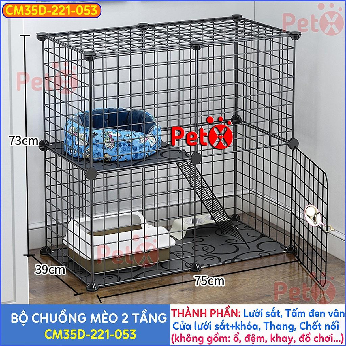 (TĂNG CHỐT NỐI,ĐẾ CHUỒNG,BÚA,,,,) Chuồng quây thú cưng lưới ghép 2 tầng (bán theo combo)