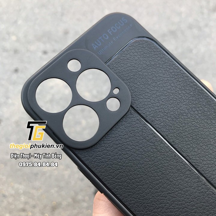 Ốp lưng iPhone 13 Pro, 13 Pro Max silicon giả da Auto Focus