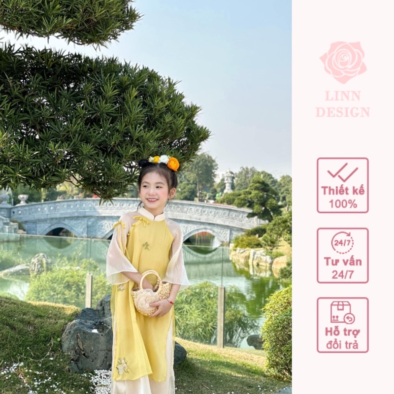 Áo dài cách tân Chi Kỳ vàng by LINN Design