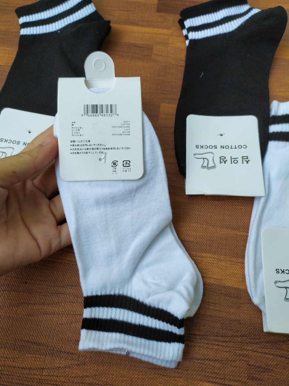 sỉ 5 đôi-10 đôi tất nữ cổ ngắn Hàn Quốc màu đen/ghi/trắng