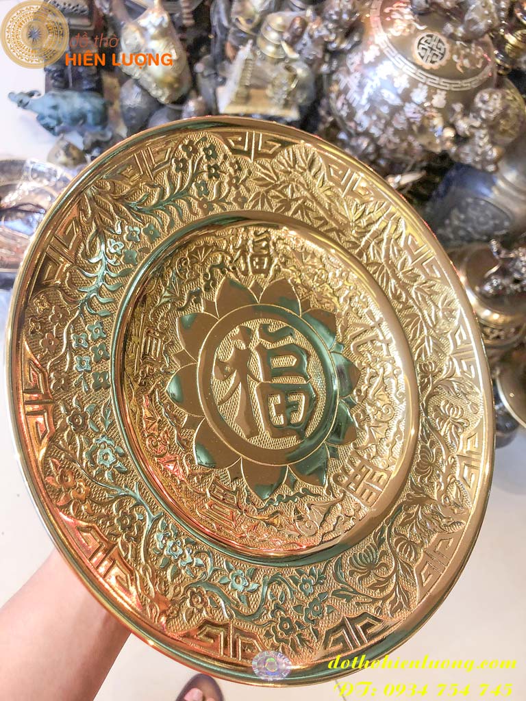 Mâm Bồng Chữ Phúc 28cm - Đĩa Hoa Quả