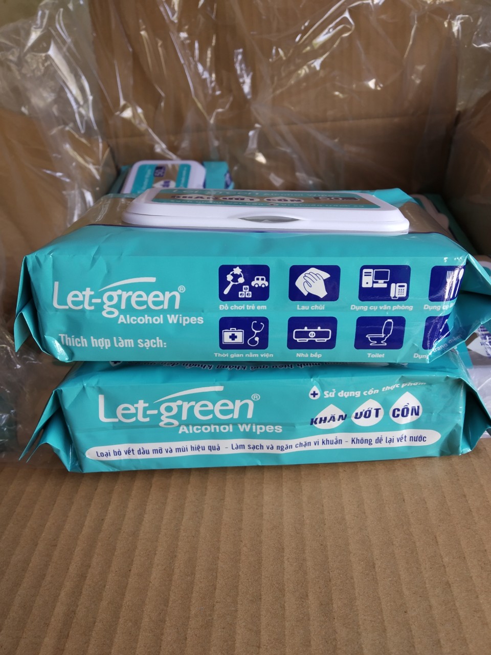 [HCM][Ảnh Thật] Khăn Giấy Ướt Có Cồn LET-GREEN
