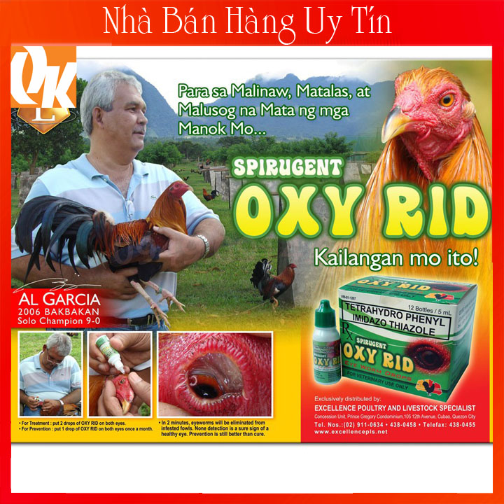 Oxy Rid Chai 5ml-Nhỏ Gà Đá Bị Bọt Mắt-Dem Mắt