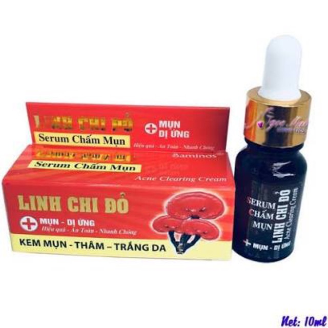[HCM]Serum Mụn Trắng Da Liền Sẹo Linh Chi Đỏ