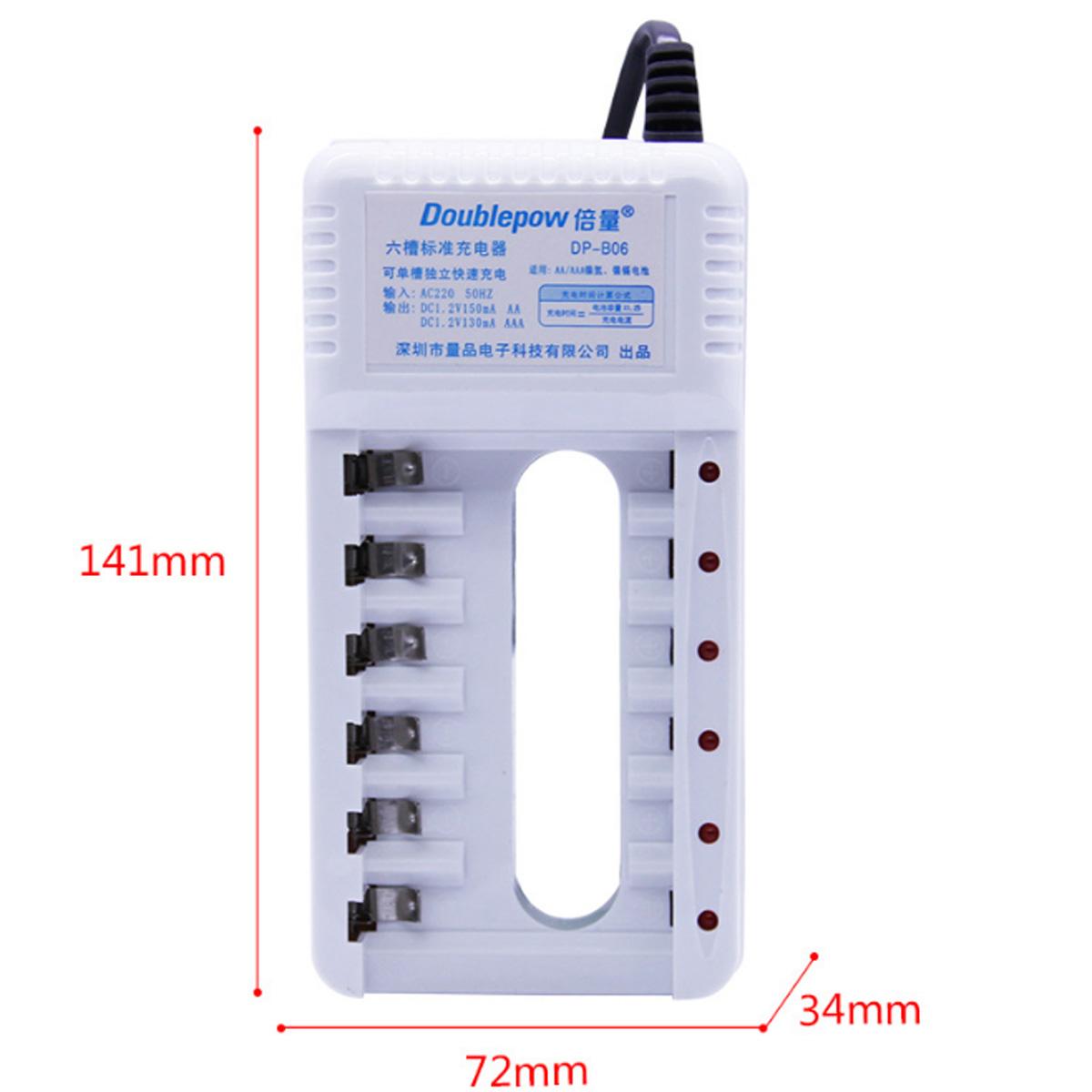Sạc pin AA/AAA 6 cổng DoublePow DP-B06