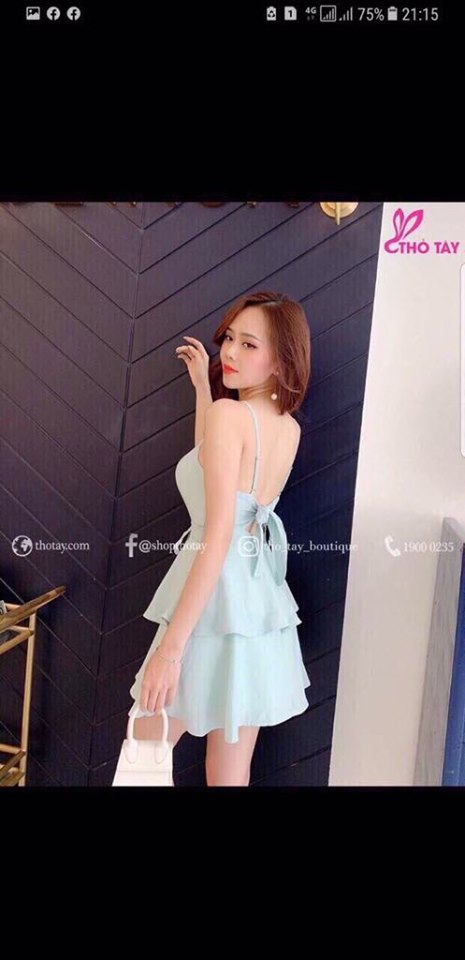 Đầm Nữ ( Váy Nữ ) Hai Dây Voan Lụa Đáng Yêu Thời Trang Bambo