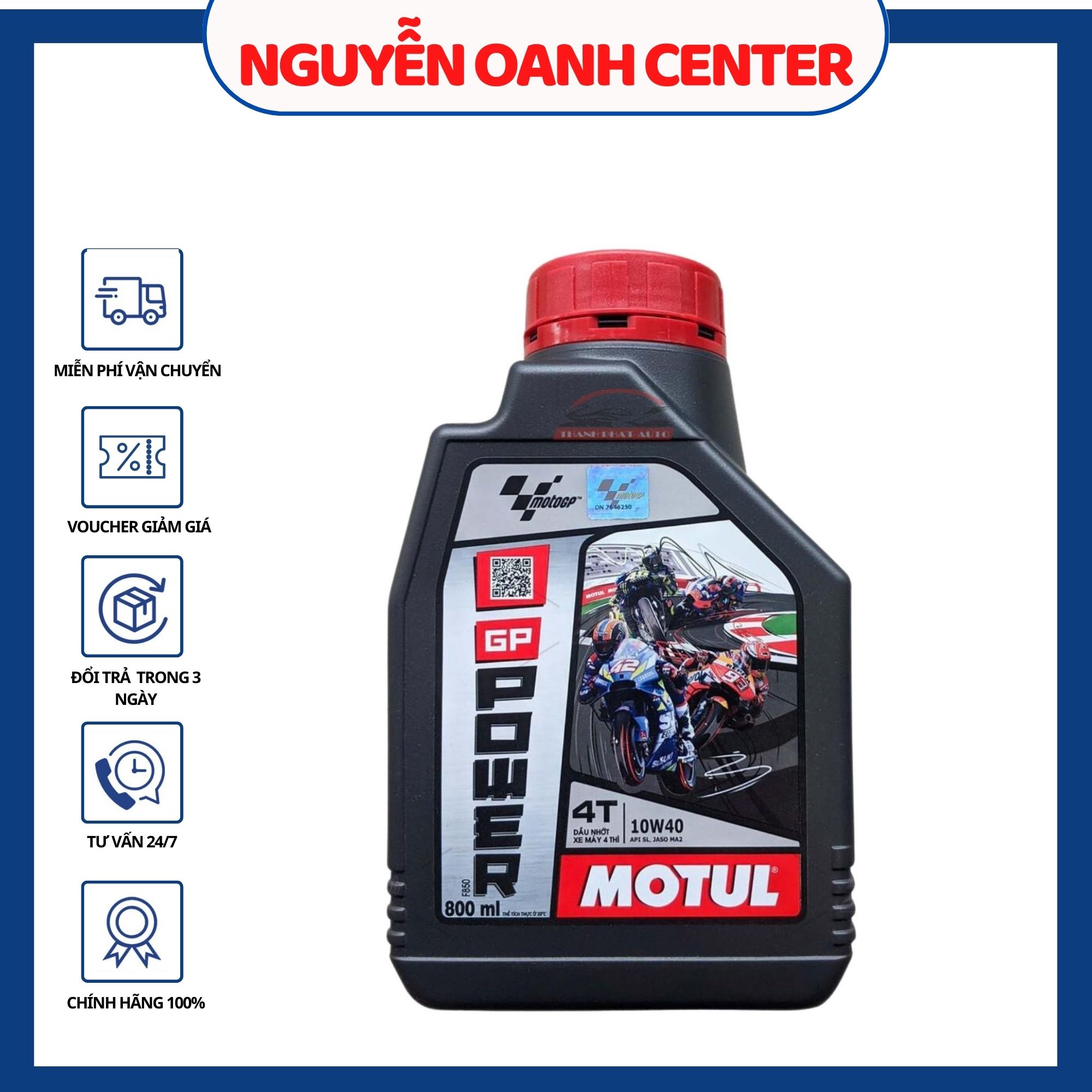 Nhớt Motul GP Power 10W40 chuyên dùng xe côn tay, xe số