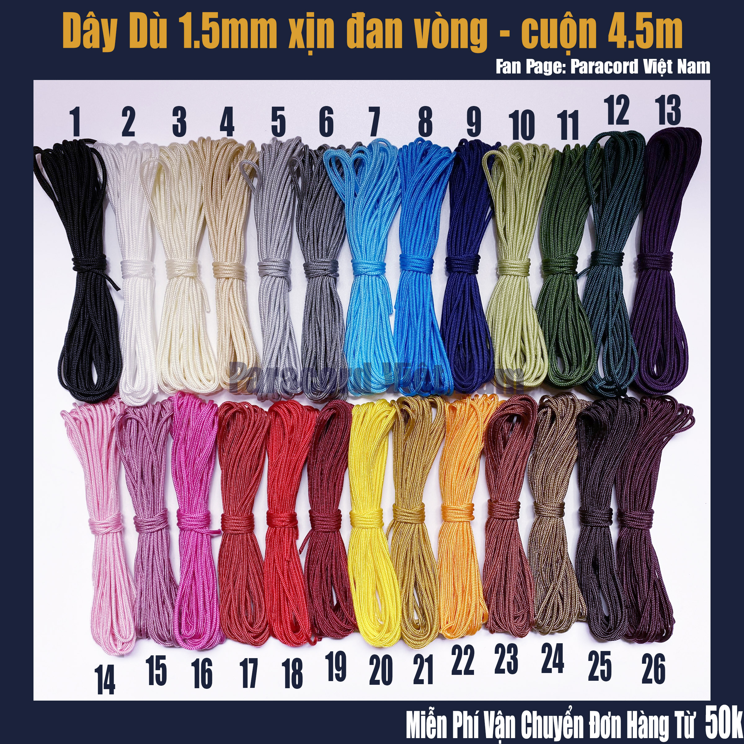 Combo 1 Cuộn 50M Dây 1,5mm