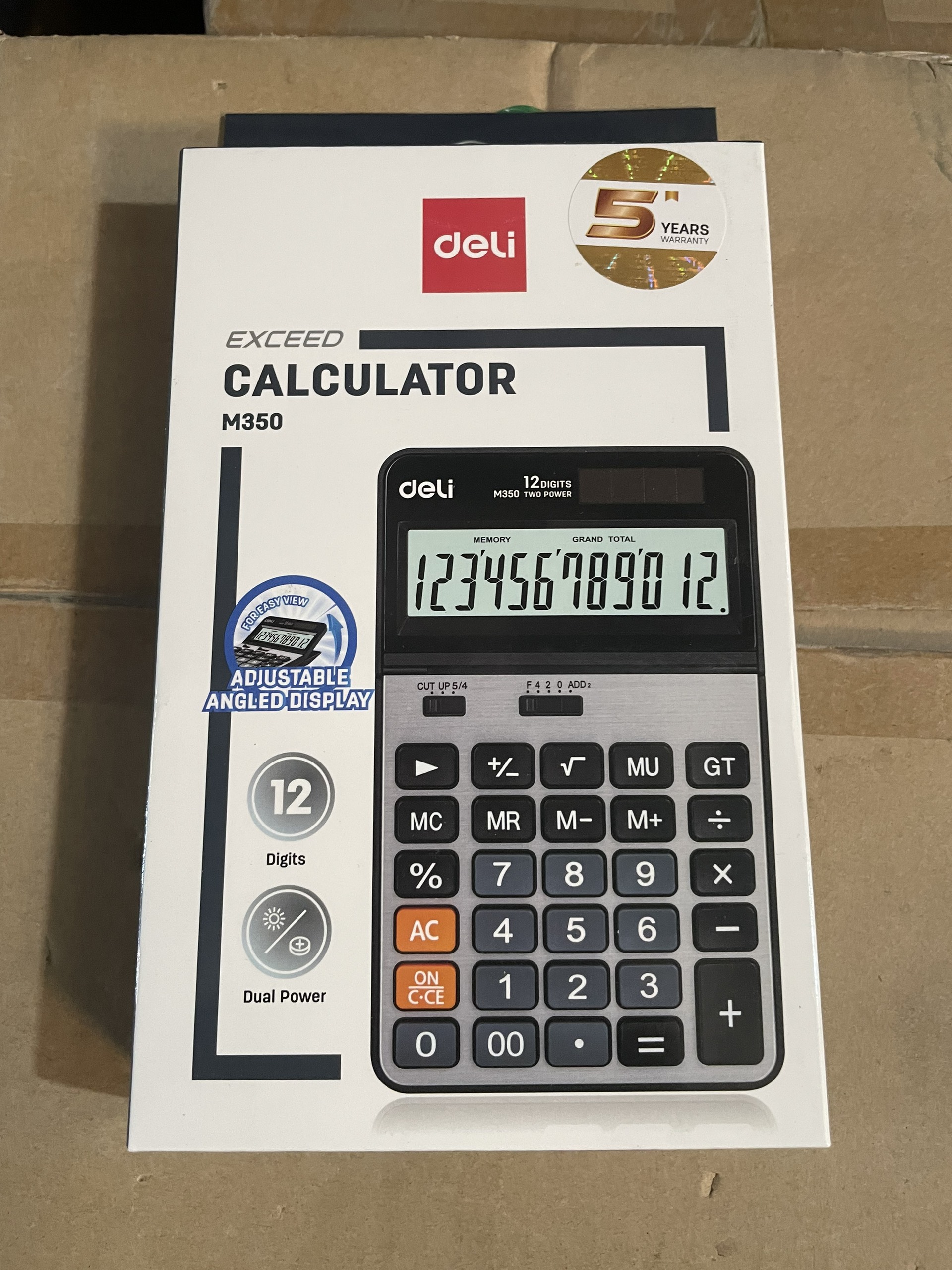 (1 Cái) Máy tính 12 số (Kim Loại) Deli M350