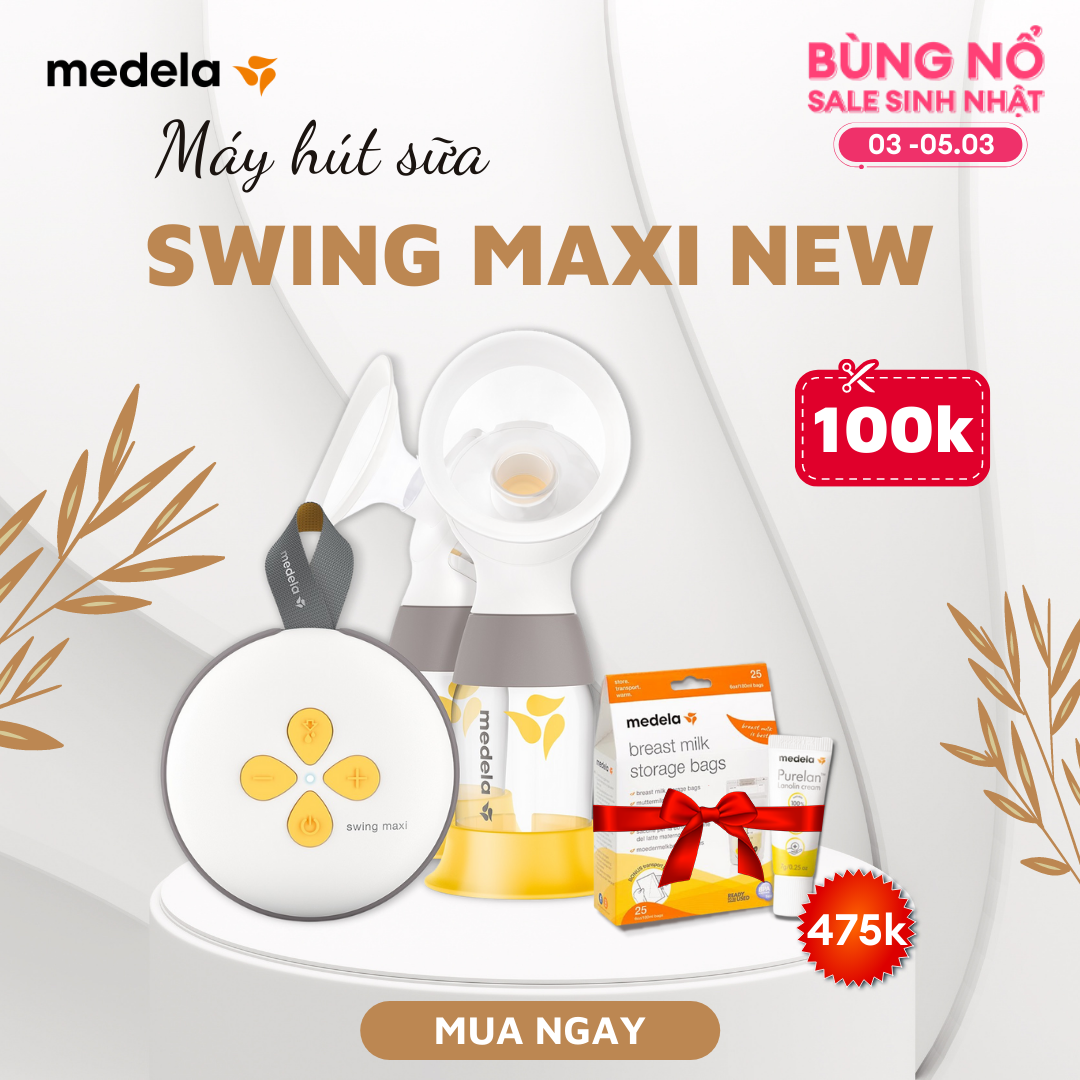 Máy hút sữa điện đôi Medela Swing Maxi 2.0 Có pin sạc