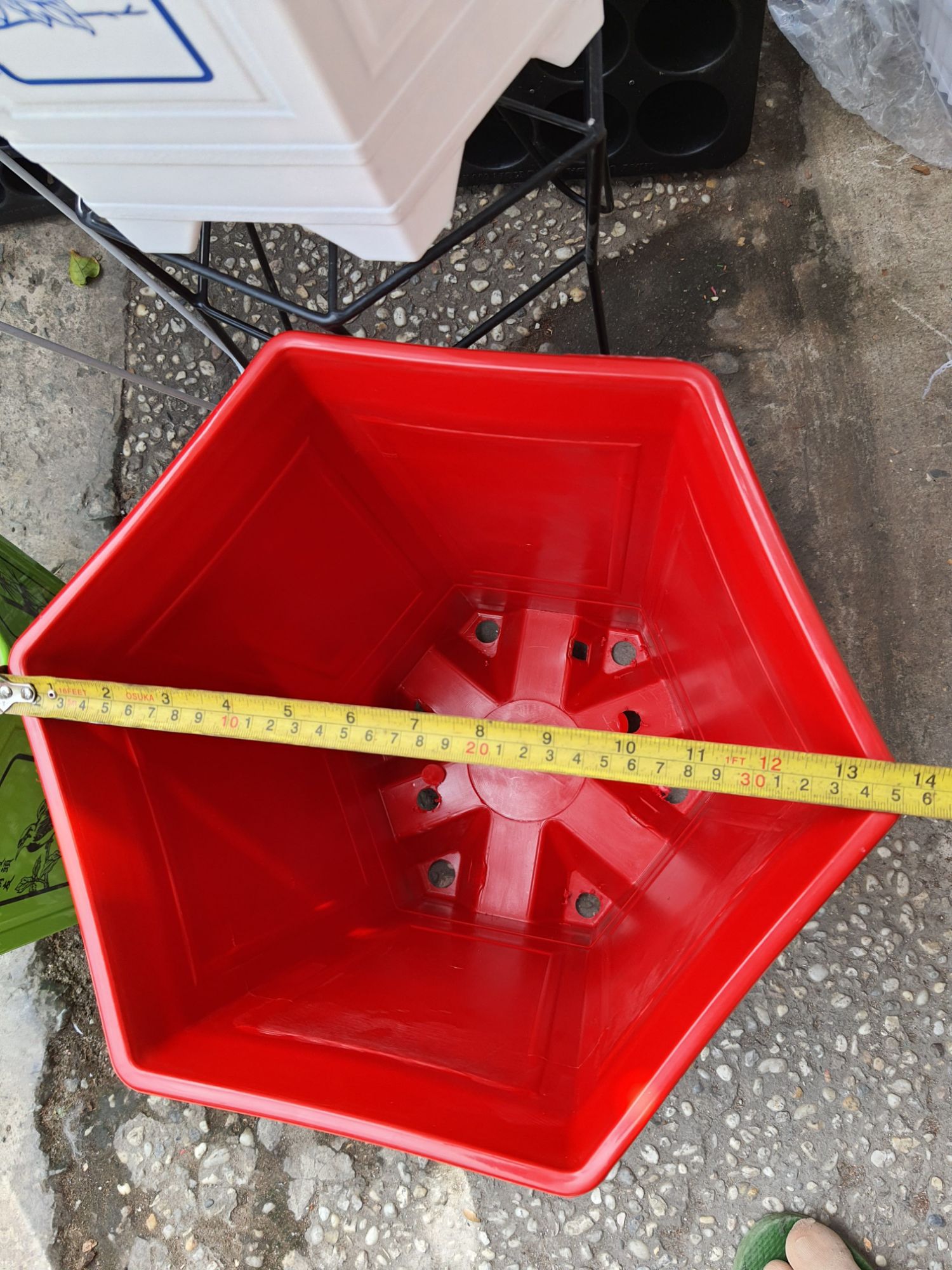 combo 2 chậu lục giác in lụa 35x35cm