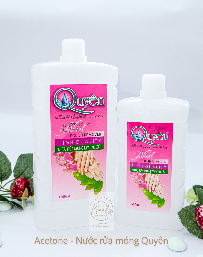 Nước rửa móng tay 500ml, nước rửa móng Quyên