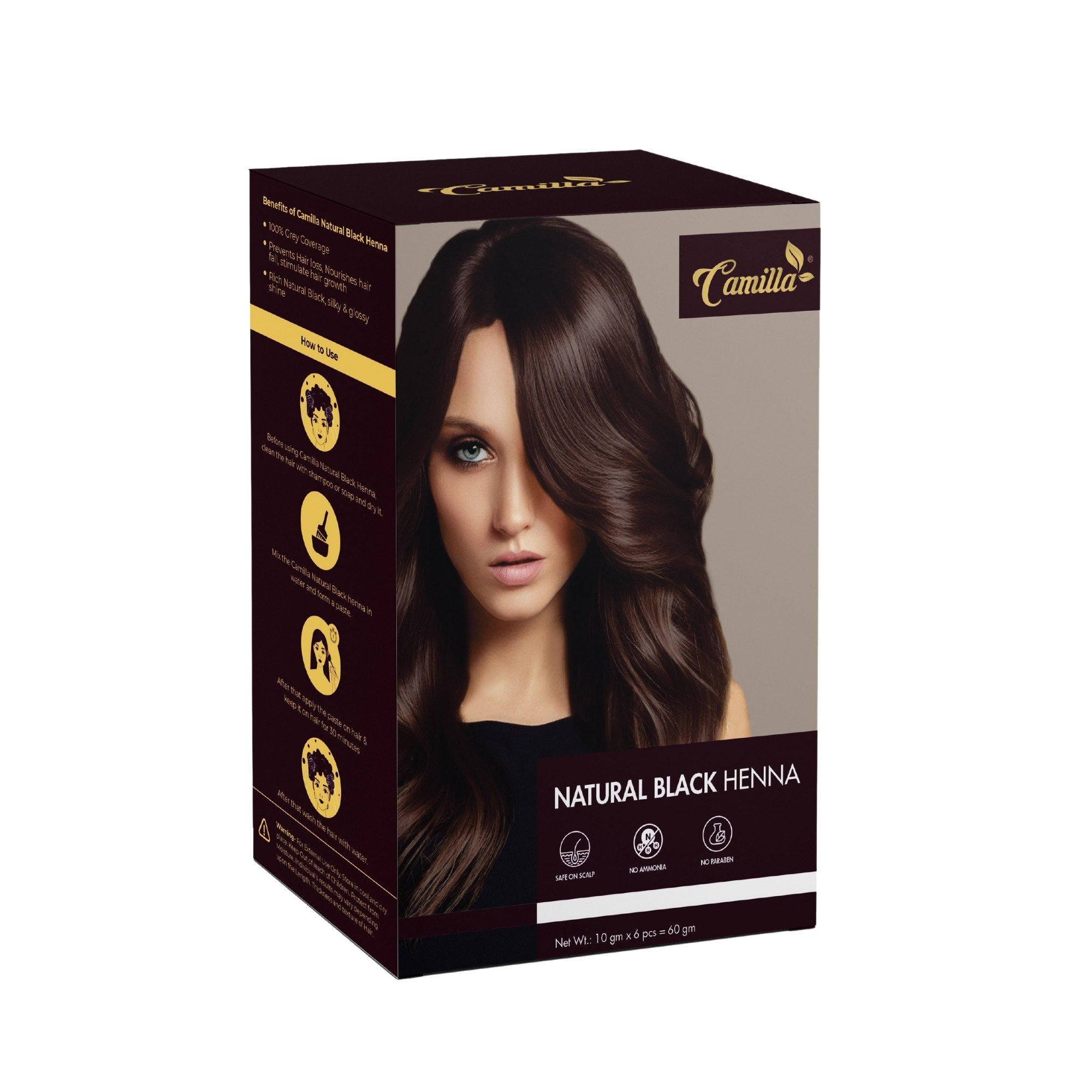 Nhuộm tóc thảo dược Camilla - Màu Nâu Đen