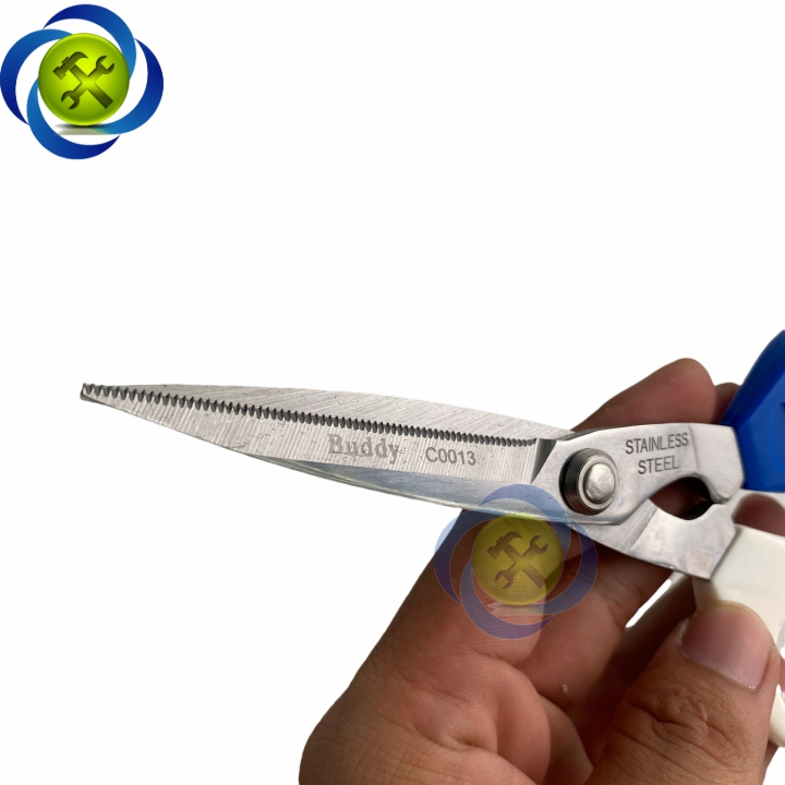 Kéo đa năng Buddy BC0013 cán trắng xanh