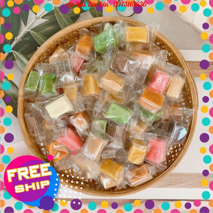 Kẹo dừa thập cẩm mix vị Bến Tre - Đồ ăn vặt