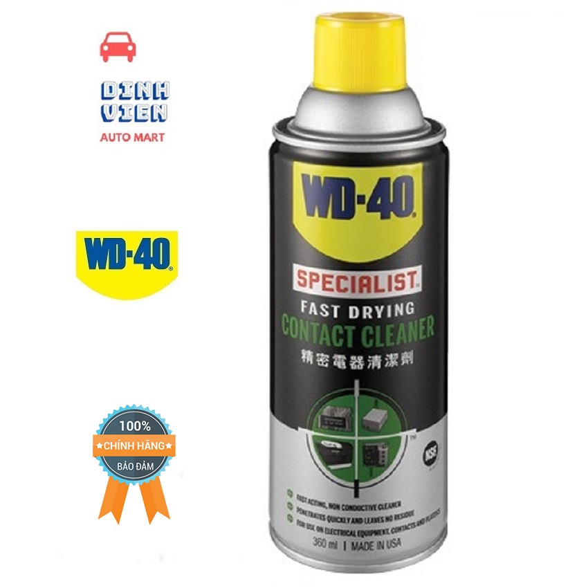 [HCM][ LÊN MUA] Chai Xịt vệ sinh mạch điện làm sạch bề mặt khô nhanh WD-40 Specialist Fast Drying Contact Cleaner (360ml)