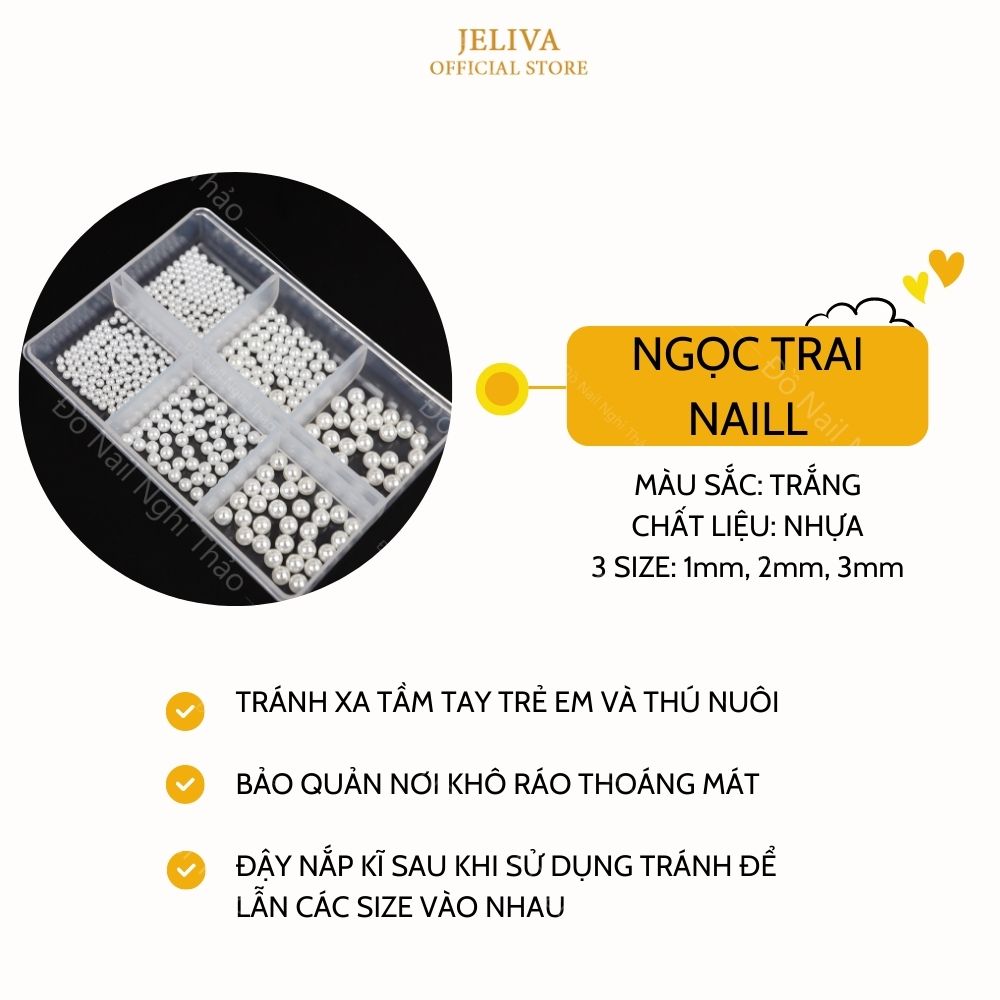 Ngọc trai nhựa nail set trang trí móng
