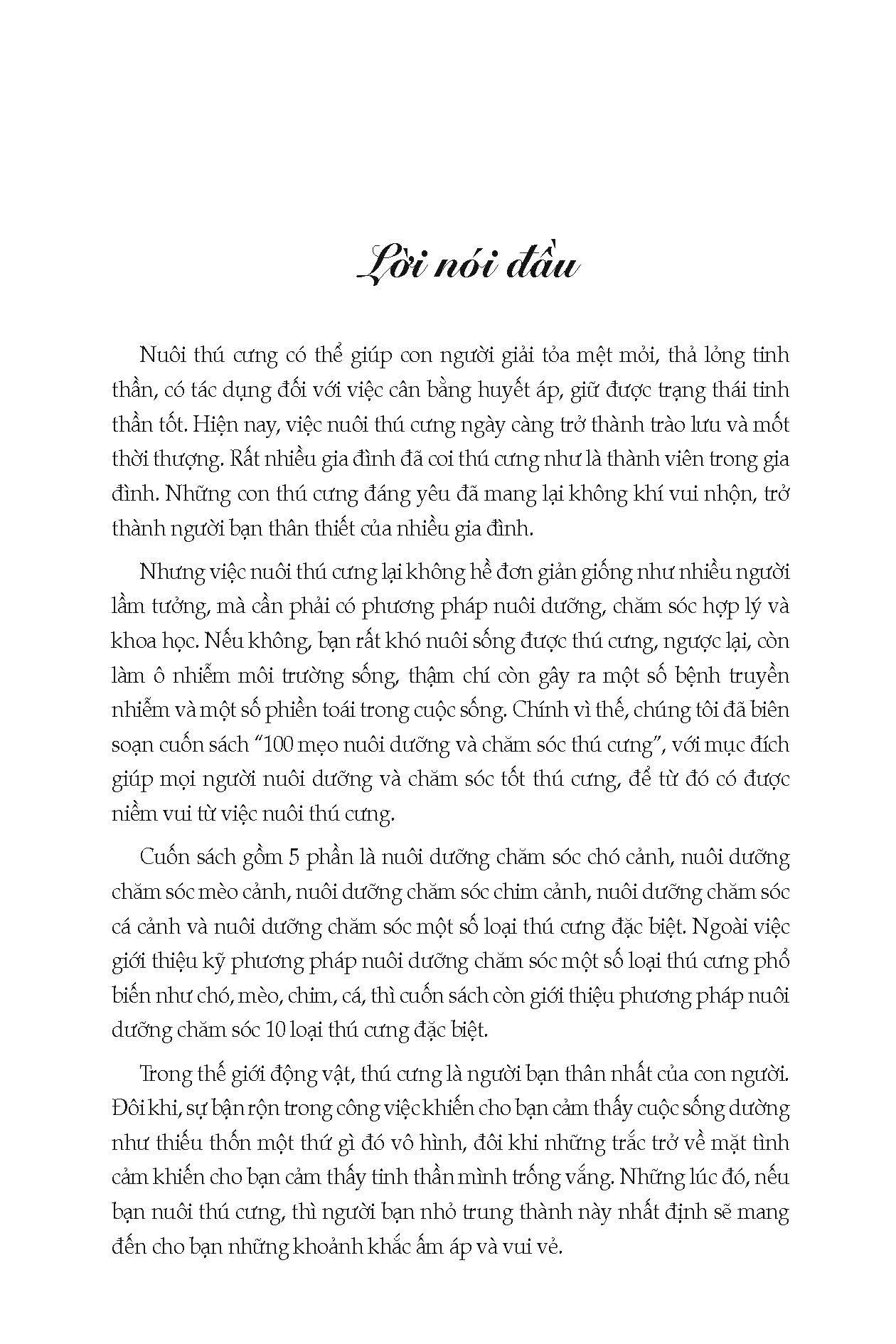 100 Mẹo Nuôi và chăm sóc thú cưng