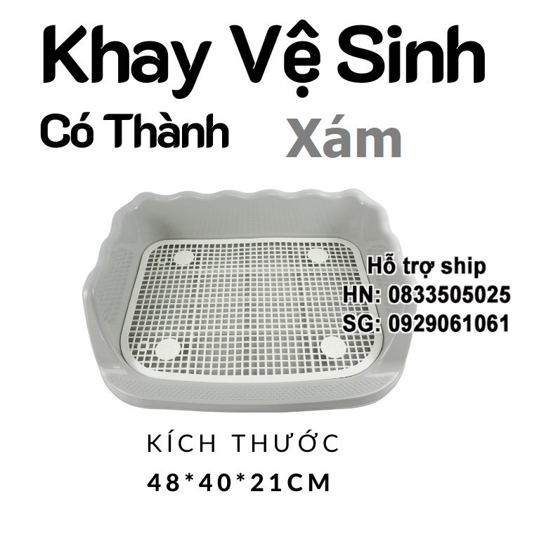 Khay vệ sinh cho chó khay có 3 tường chắn Diamon M có trụ cho chó đực và chó cái