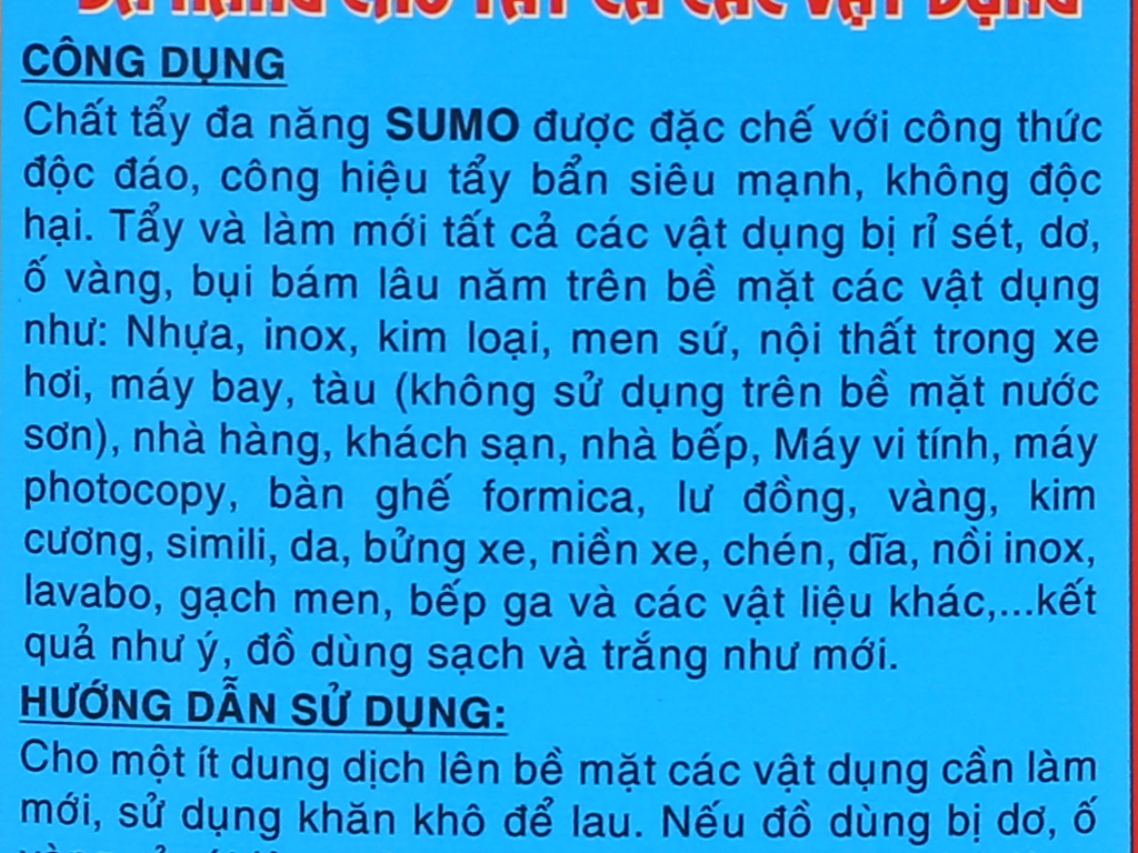 Nước tẩy đa năng Sumo chai 700g